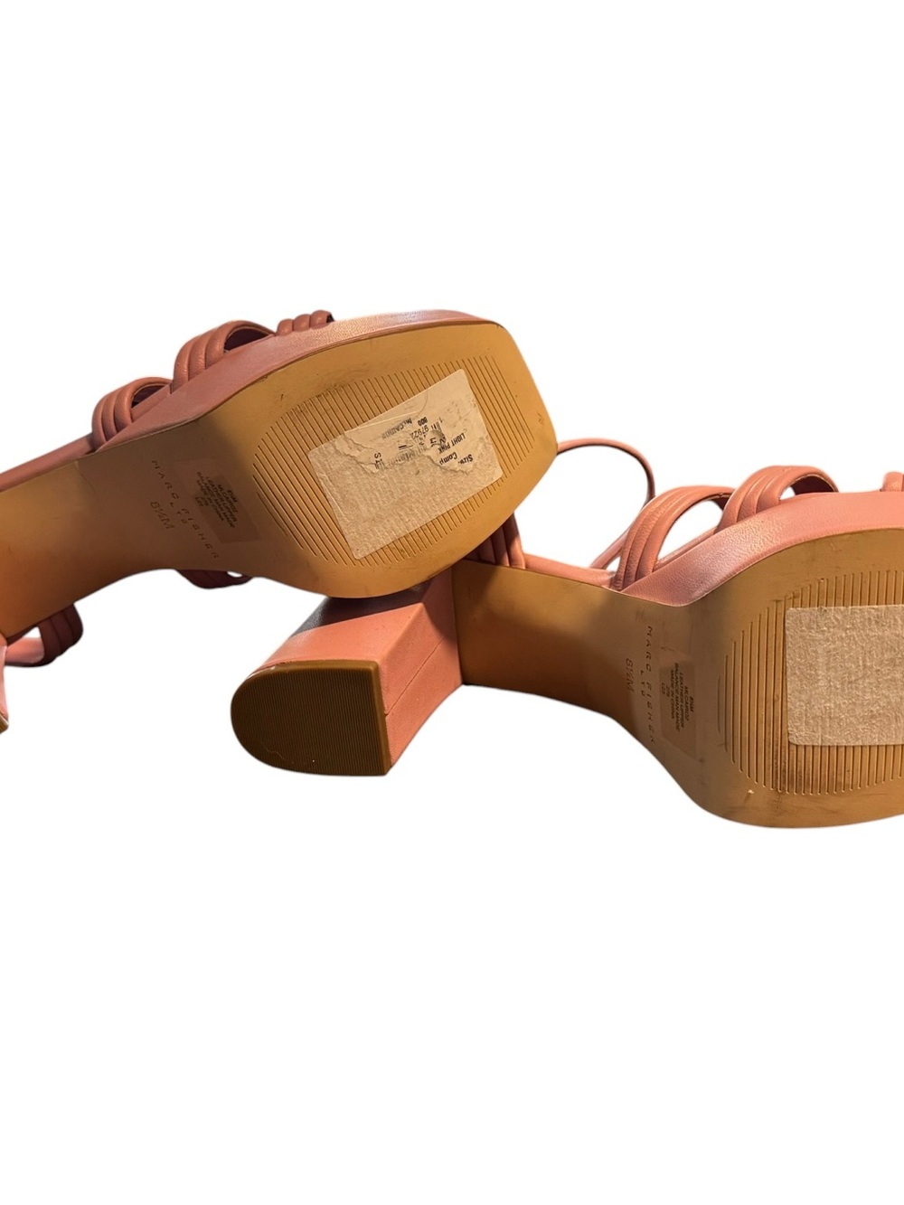 Marc Fisher Pink Knotted Strap Block Heel Sandals - Picture 5 of 6